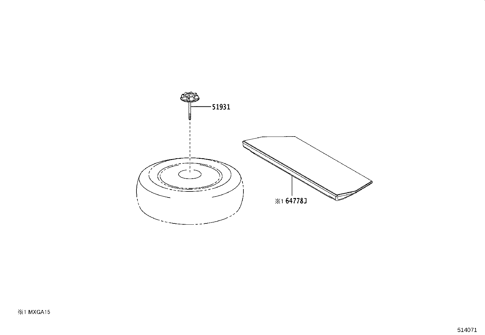 64778-0A010 PROTECTOR, SPARE WHEEL product image
