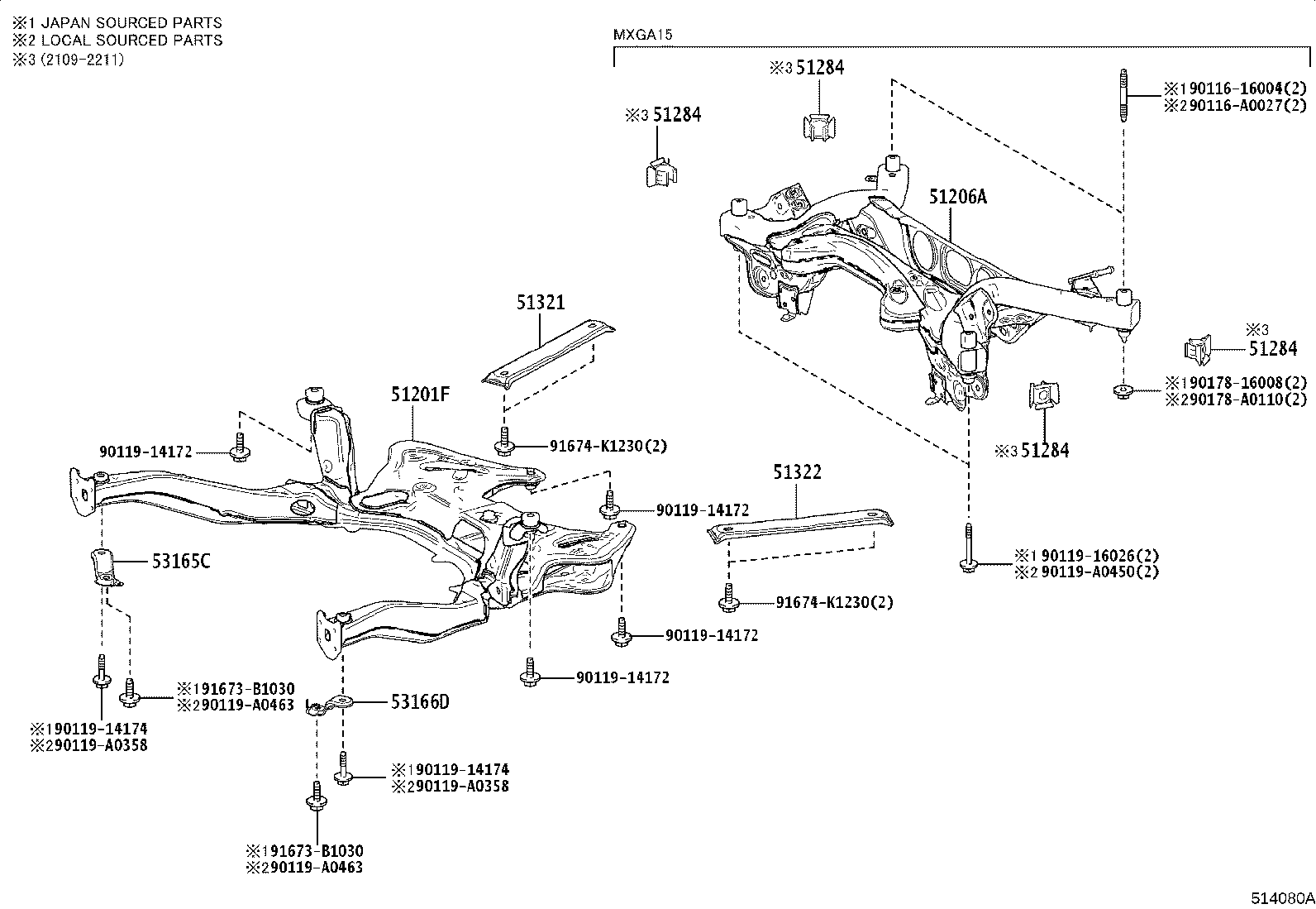 Toyota 51444-0A010 COVER, ENGINE UNDER, REAR LH