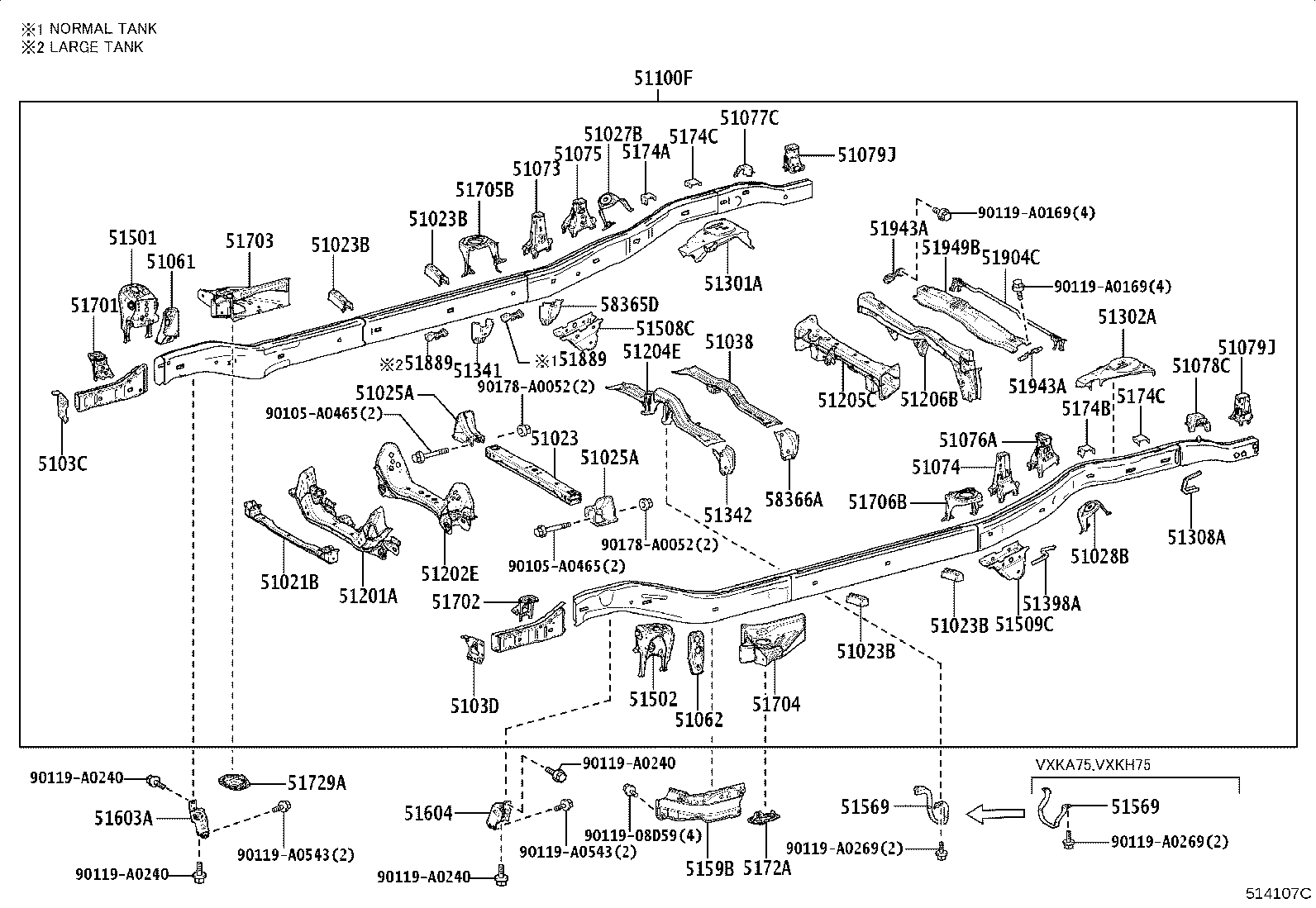 Toyota 51001-0CK91 FRAME SUB-ASSY