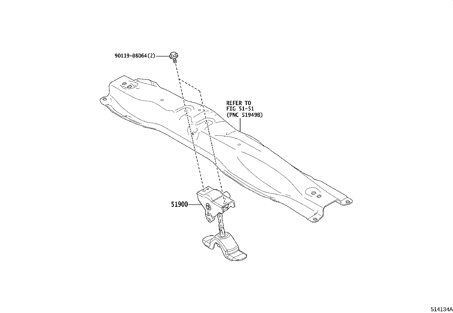 Toyota 51900-60360 CARRIER ASSY, SPARE WHEEL