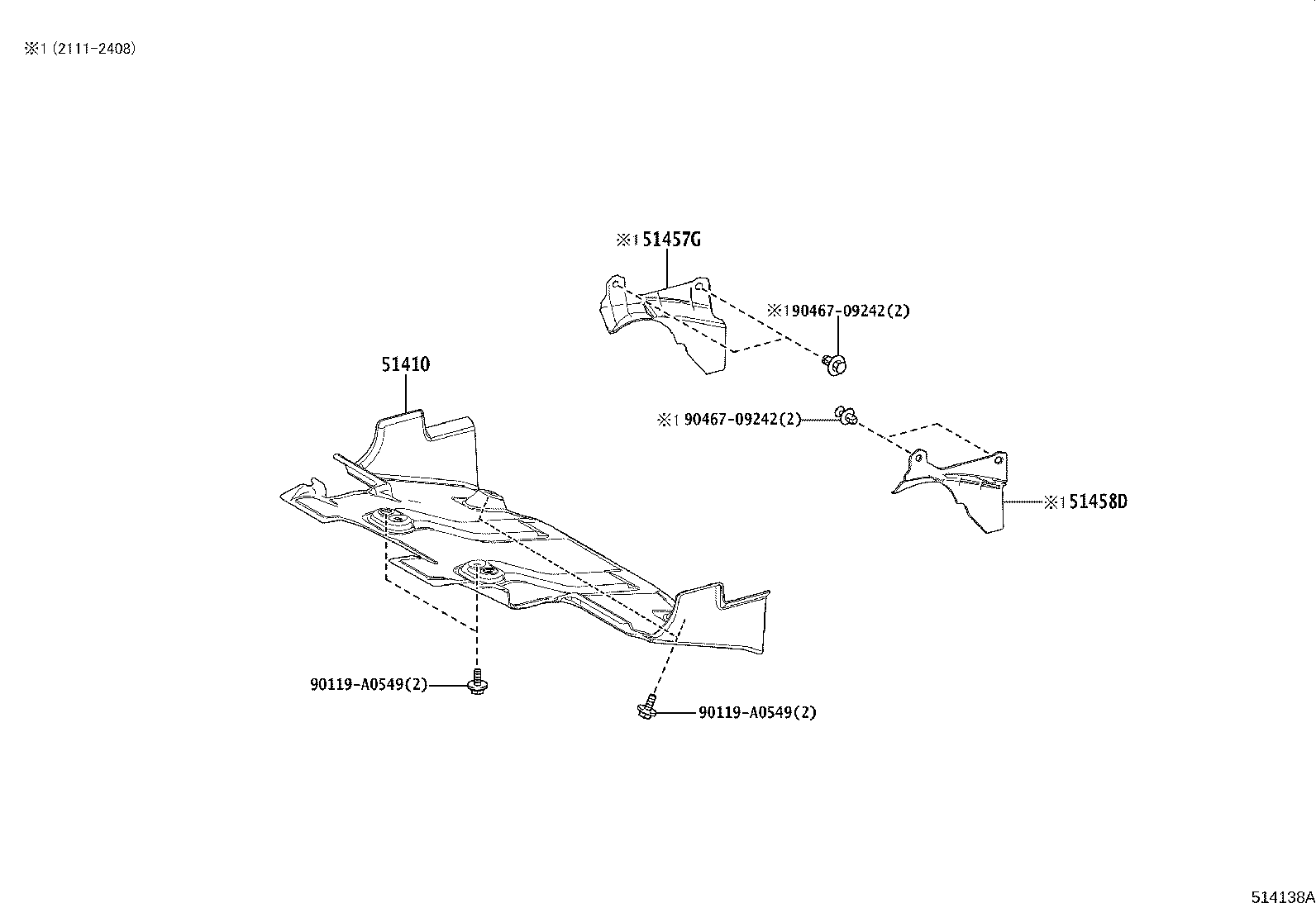 Toyota 51410-0C050 COVER ASSY, ENGINE UNDER, NO.1