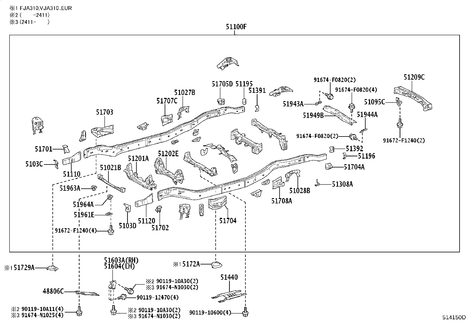 Toyota 51001-6AV11 FRAME SUB-ASSY