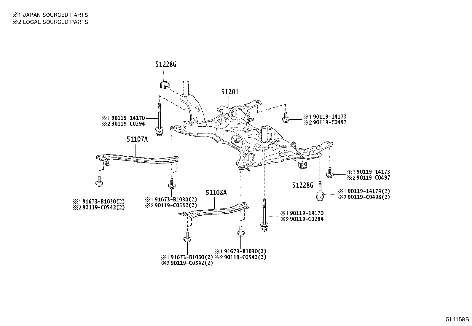 51107-0A040 REINFORCEMENT SUB-ASSY, SIDE RAIL, REAR RH product image