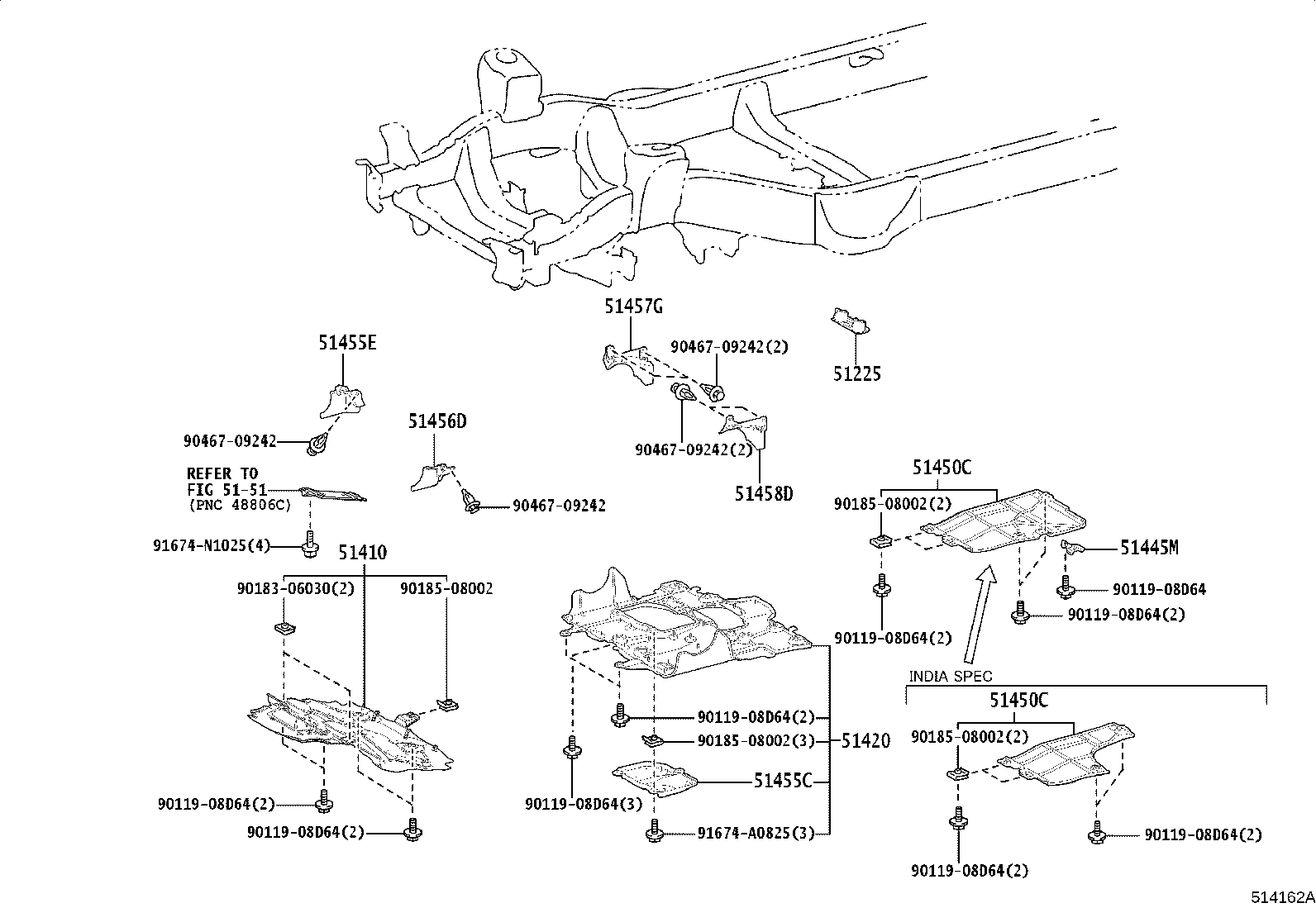 Toyota 51410-60170 COVER ASSY, ENGINE UNDER, NO.1
