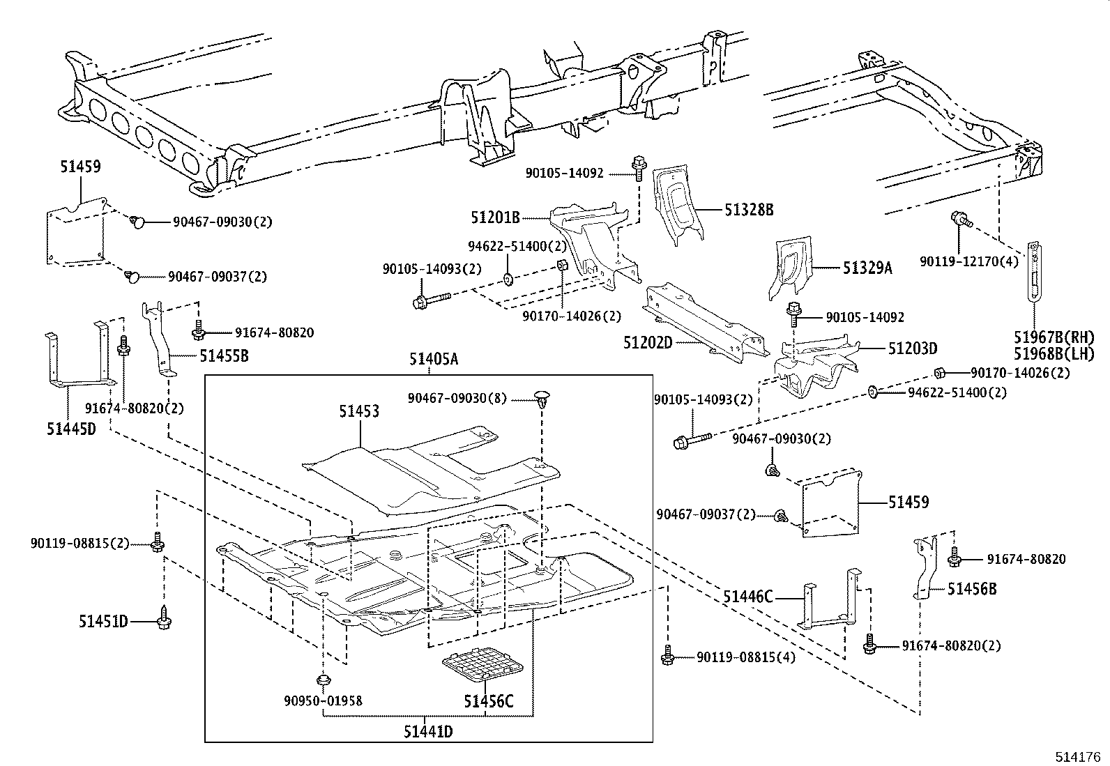 51405-V4010 COVER SUB-ASSY, ENGINE UNDER, NO.1 product image