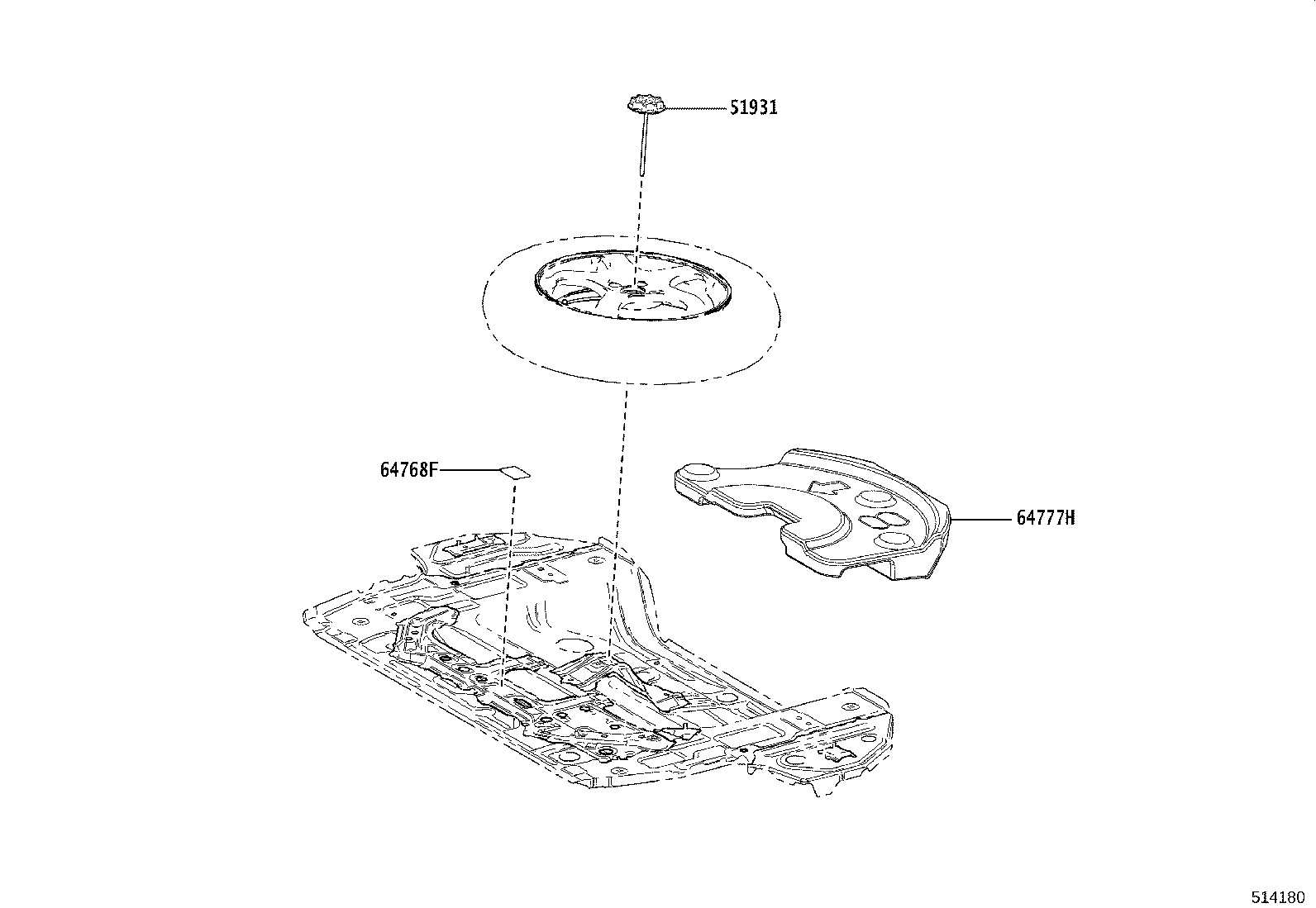 64777-F6010 CUSHION, SPARE WHEEL product image