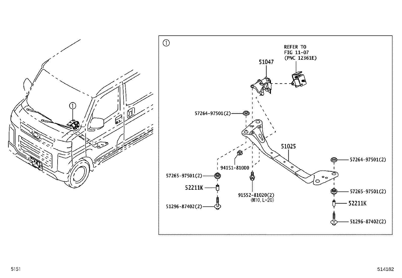 51047-B5040 BRACKET SUB-ASSY, ENGINE MOUNTING & UPPER ARM, RH product image