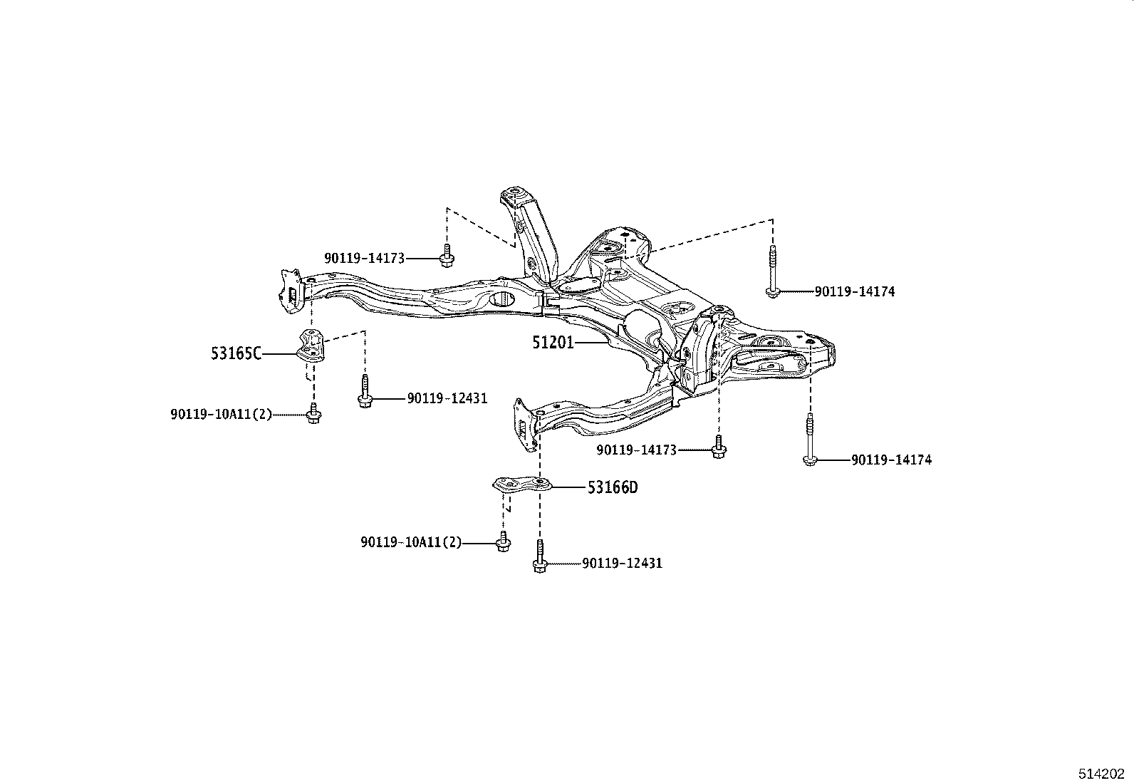 51201-V1010 CROSSMEMBER SUB-ASSY, FRONT SUSPENSION product image