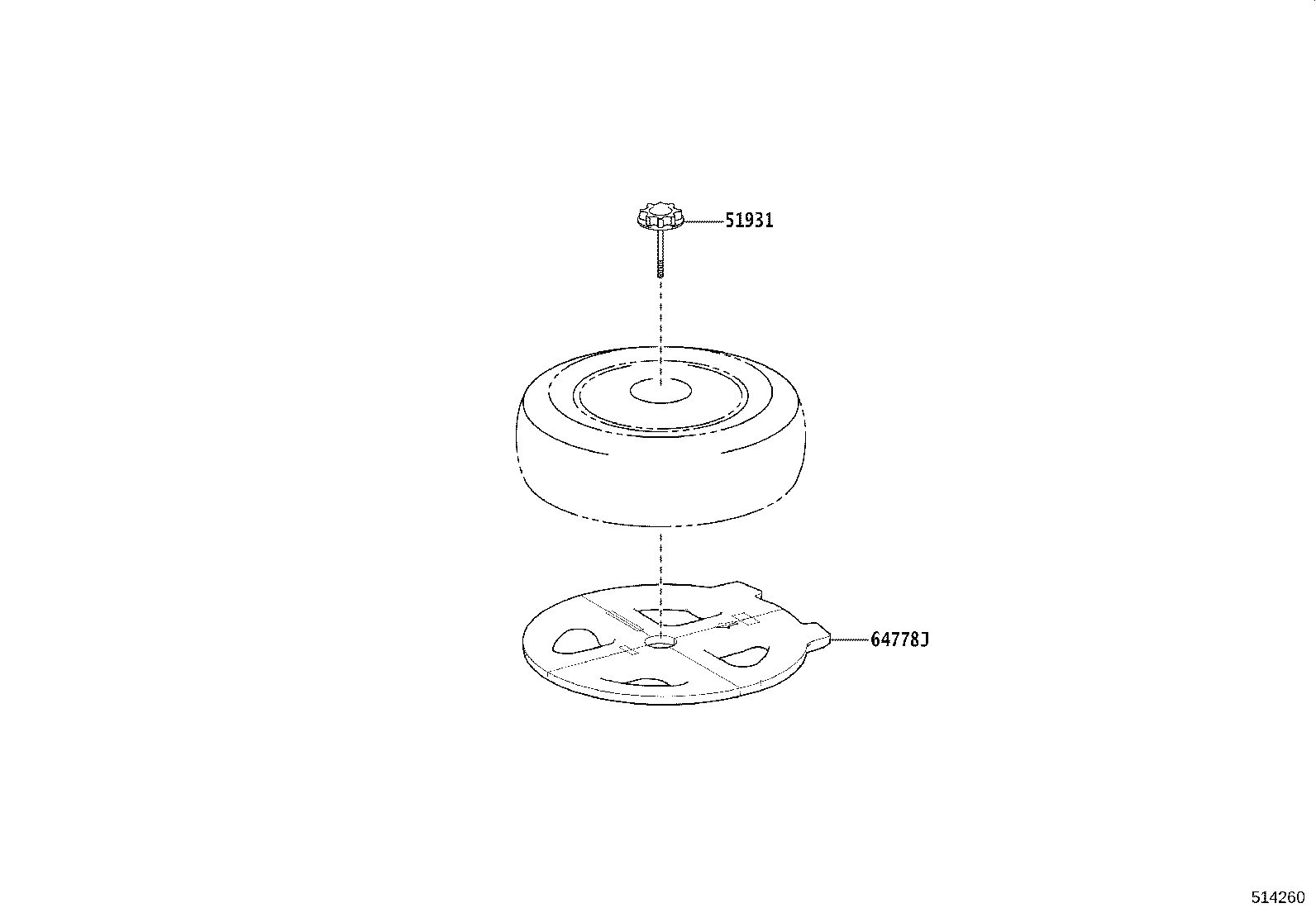 64778-16040 PROTECTOR, SPARE WHEEL product image