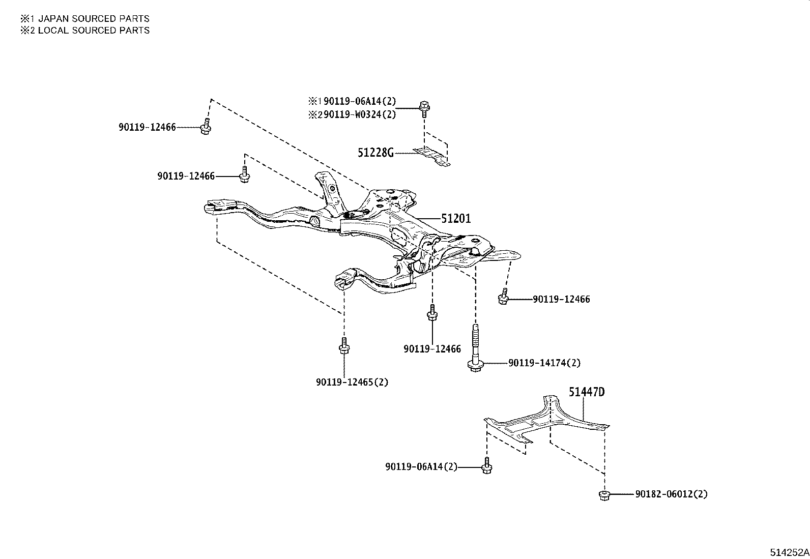 51443-52090 COVER, ENGINE UNDER, REAR RH product image