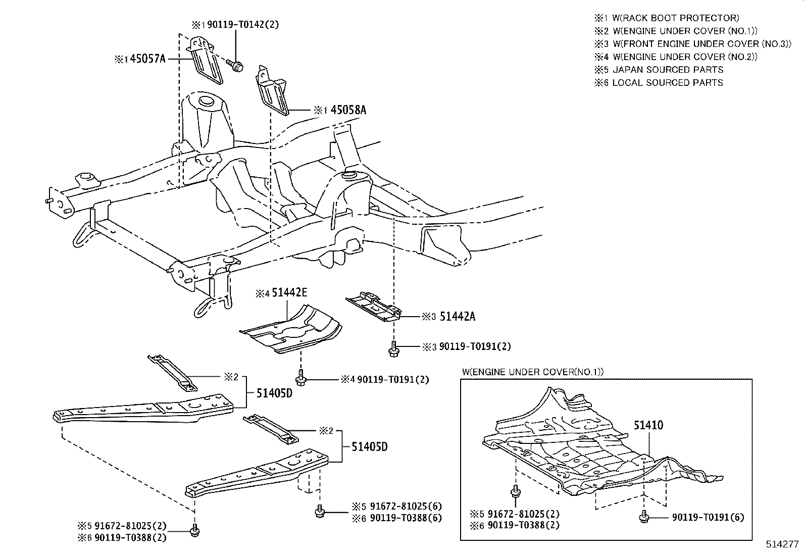 45544-0K040 PROTECTOR SUB-ASSY, RACK BOOT, NO.1 LH product image