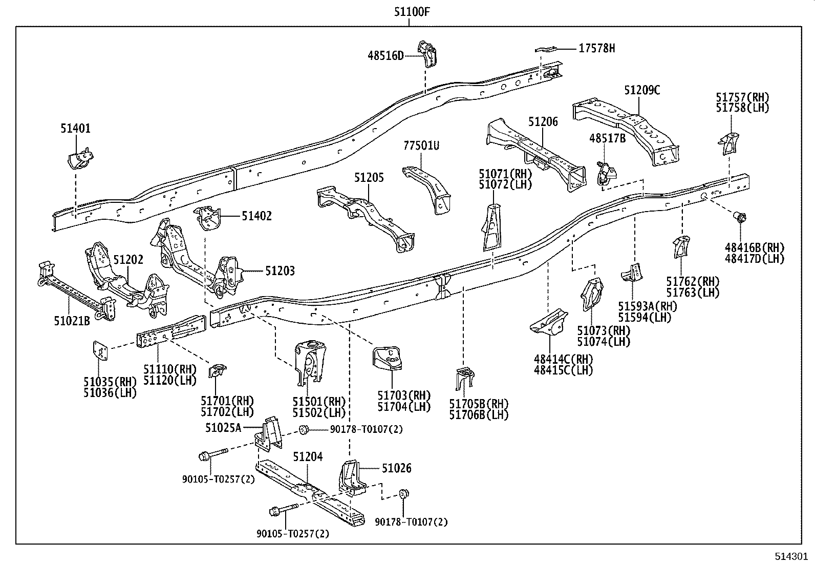 51001-KKJ90 FRAME SUB-ASSY product image
