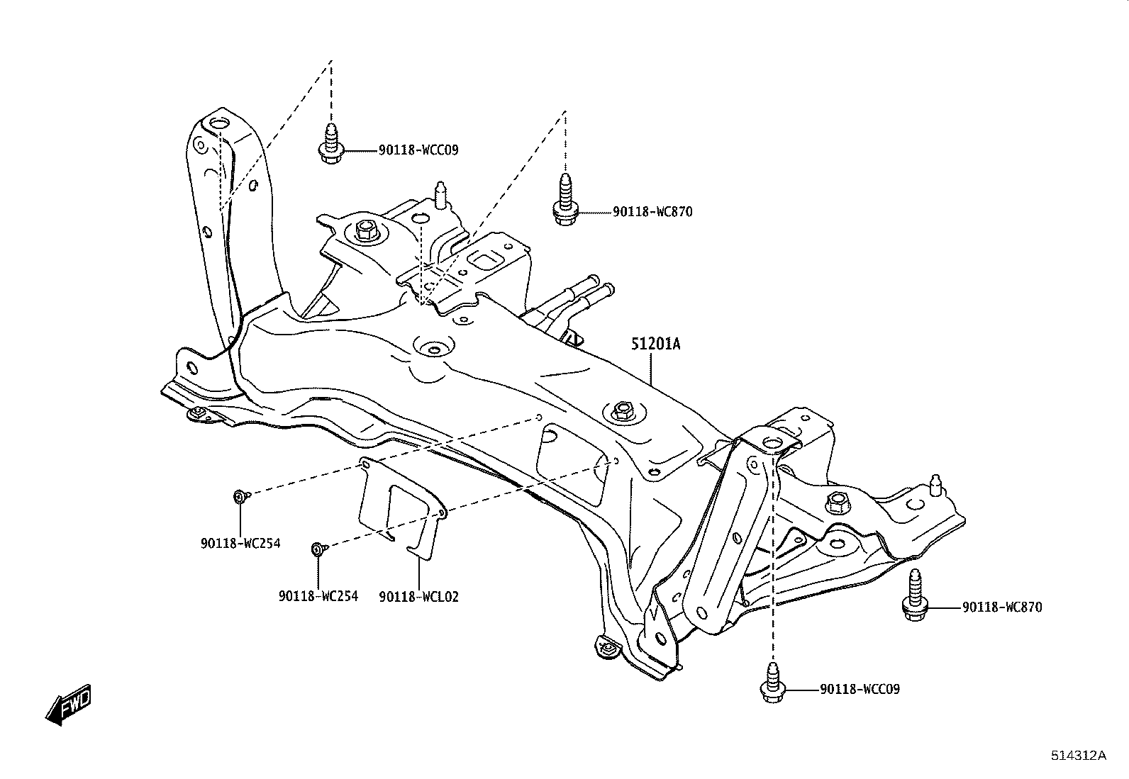 51201-WC005 CROSSMEMBER SUB-ASSY, FRAME, FRONT product image