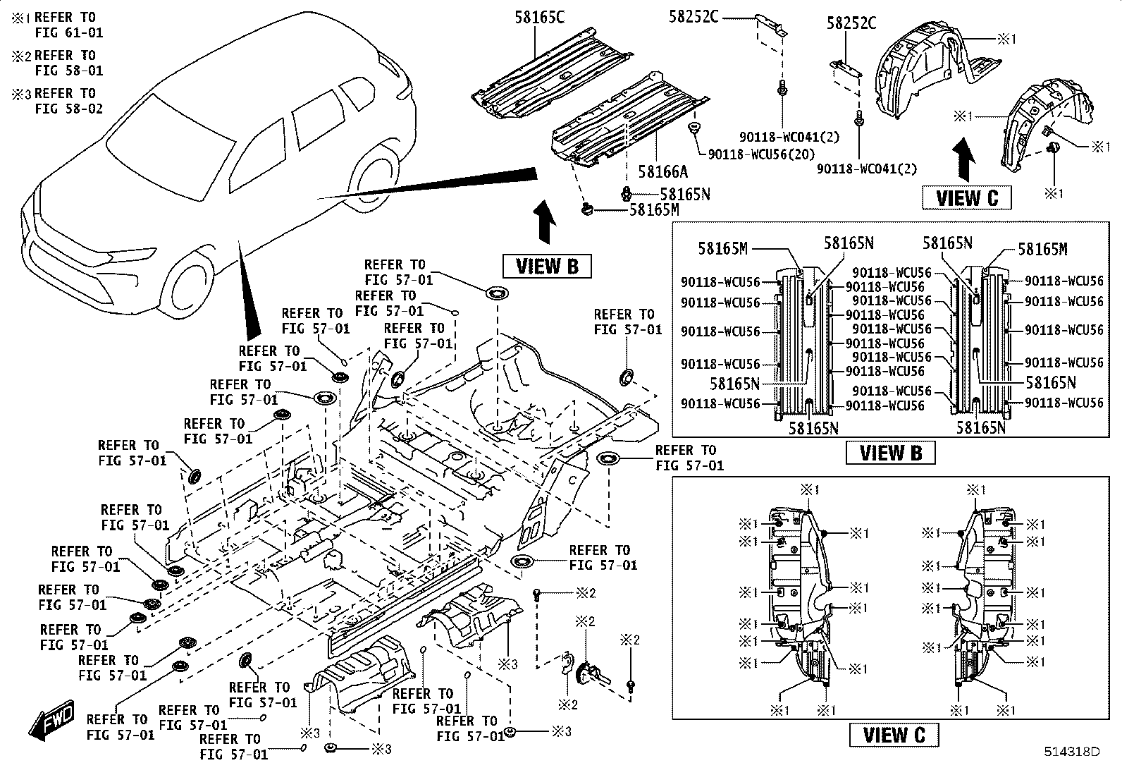 58166-WC010 COVER, FRONT FLOOR, LH product image