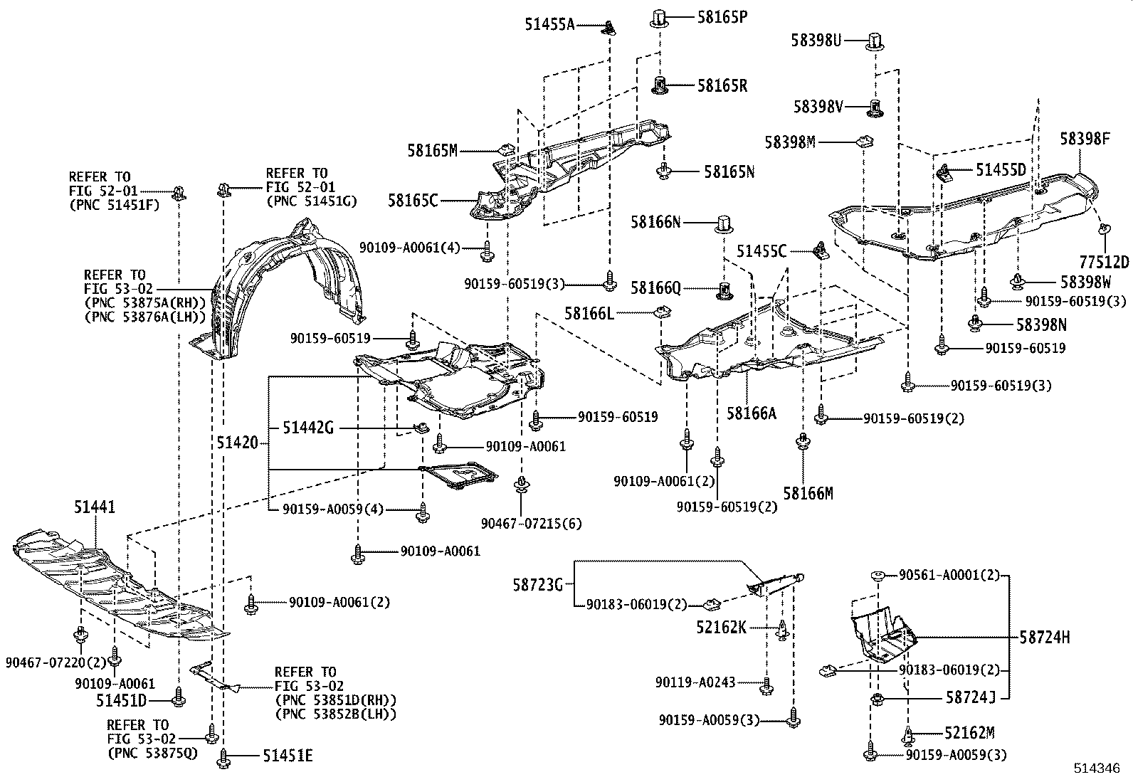 51455-0E020 SEAL, ENGINE UNDER COVER, NO.1 product image