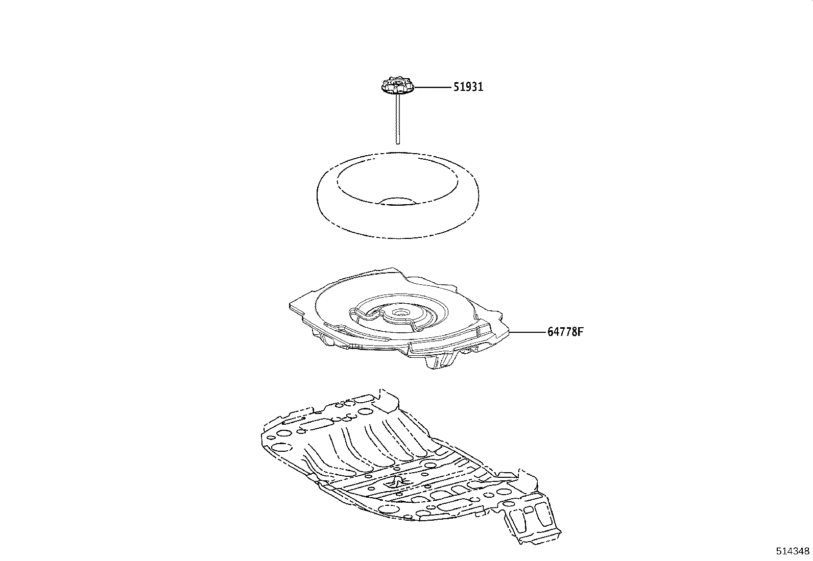 64778-12070 PROTECTOR, SPARE WHEEL product image