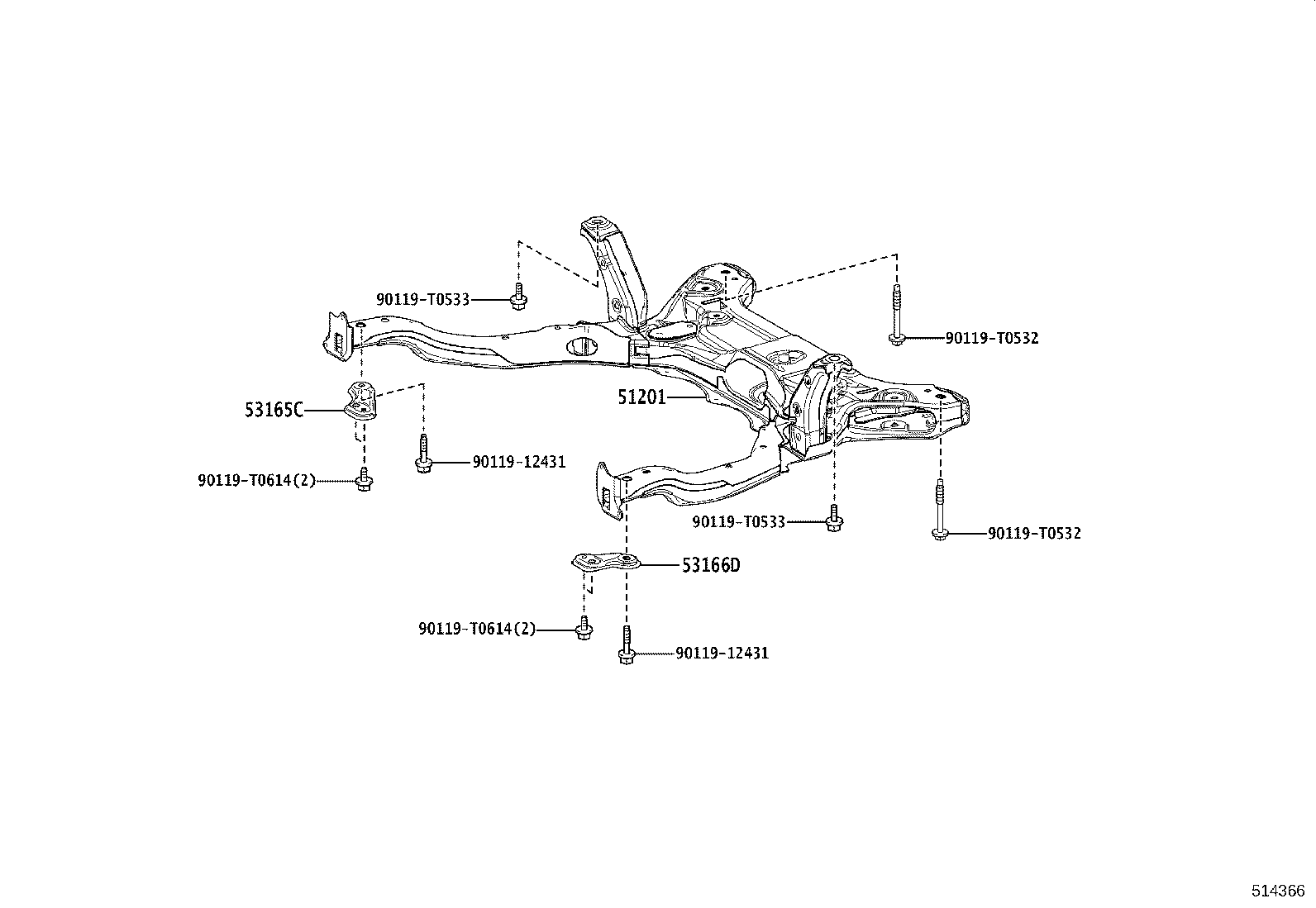 51201-VT010 CROSSMEMBER SUB-ASSY, FRONT SUSPENSION product image