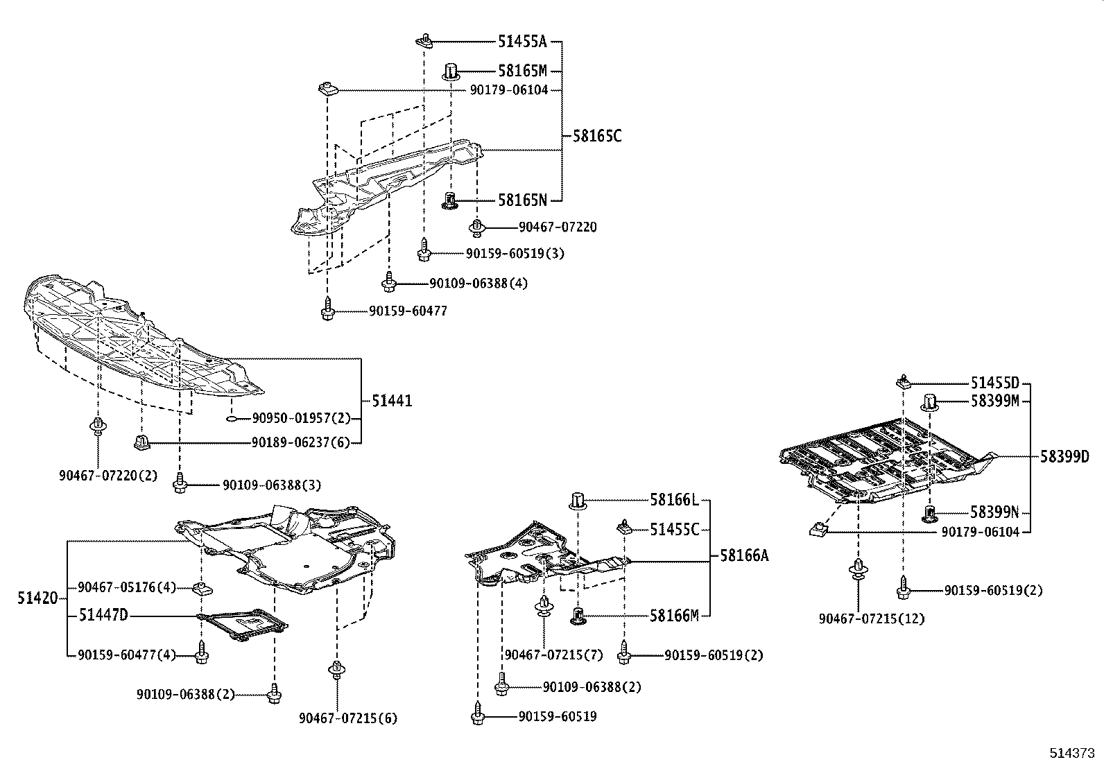 51455-48020 SEAL, ENGINE UNDER COVER, NO.1 product image