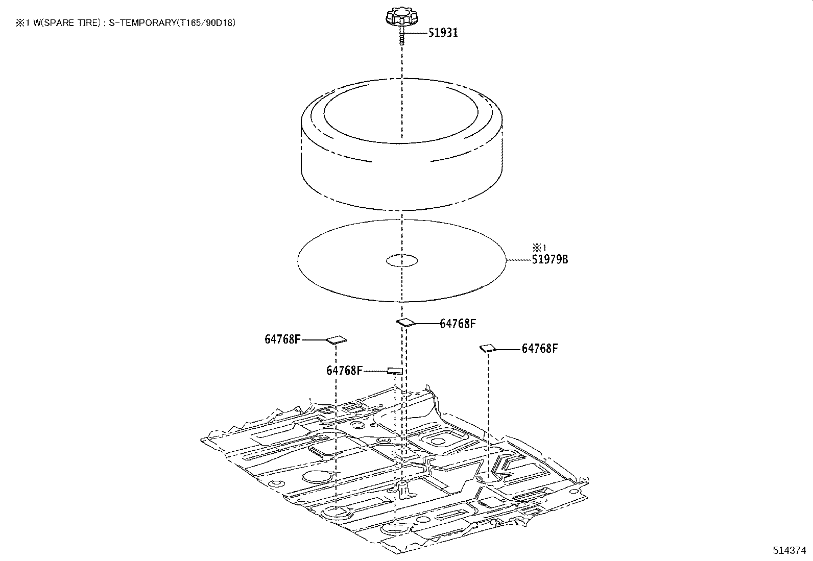 51979-48010 CUSHION, SPARE WHEEL CARRIER PROTECTOR product image