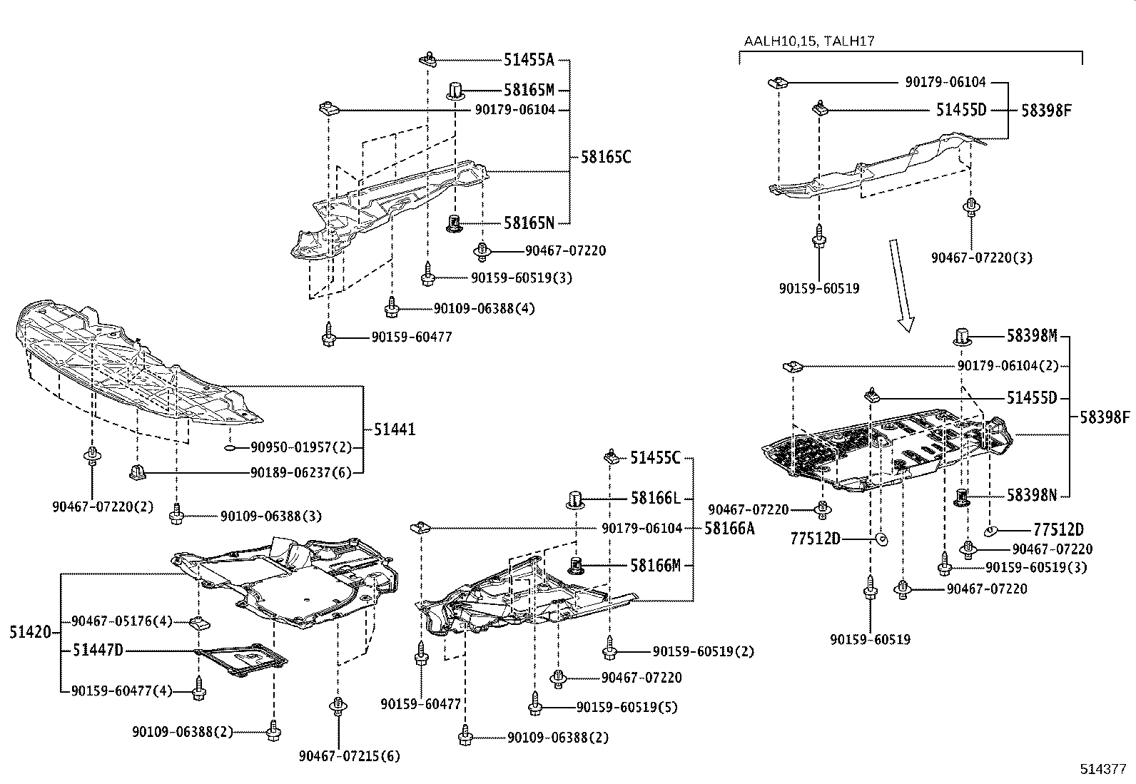 51455-48020 SEAL, ENGINE UNDER COVER, NO.1 product image