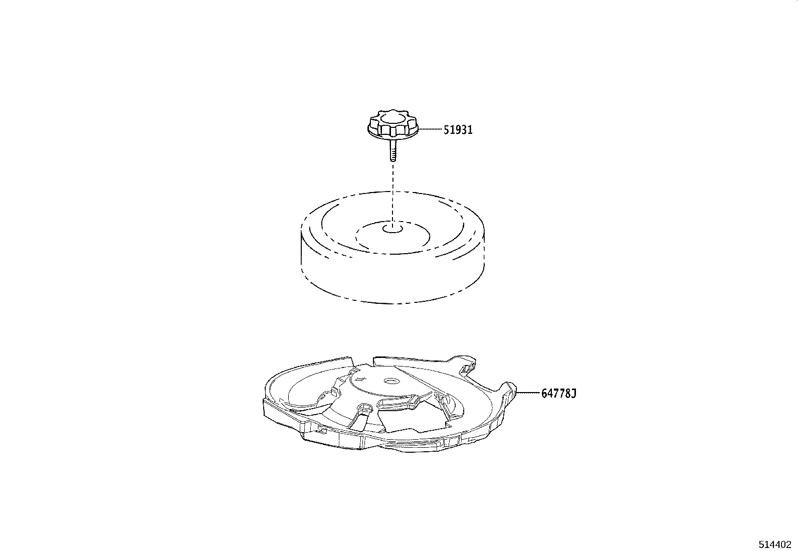 64778-47090 PROTECTOR, SPARE WHEEL product image