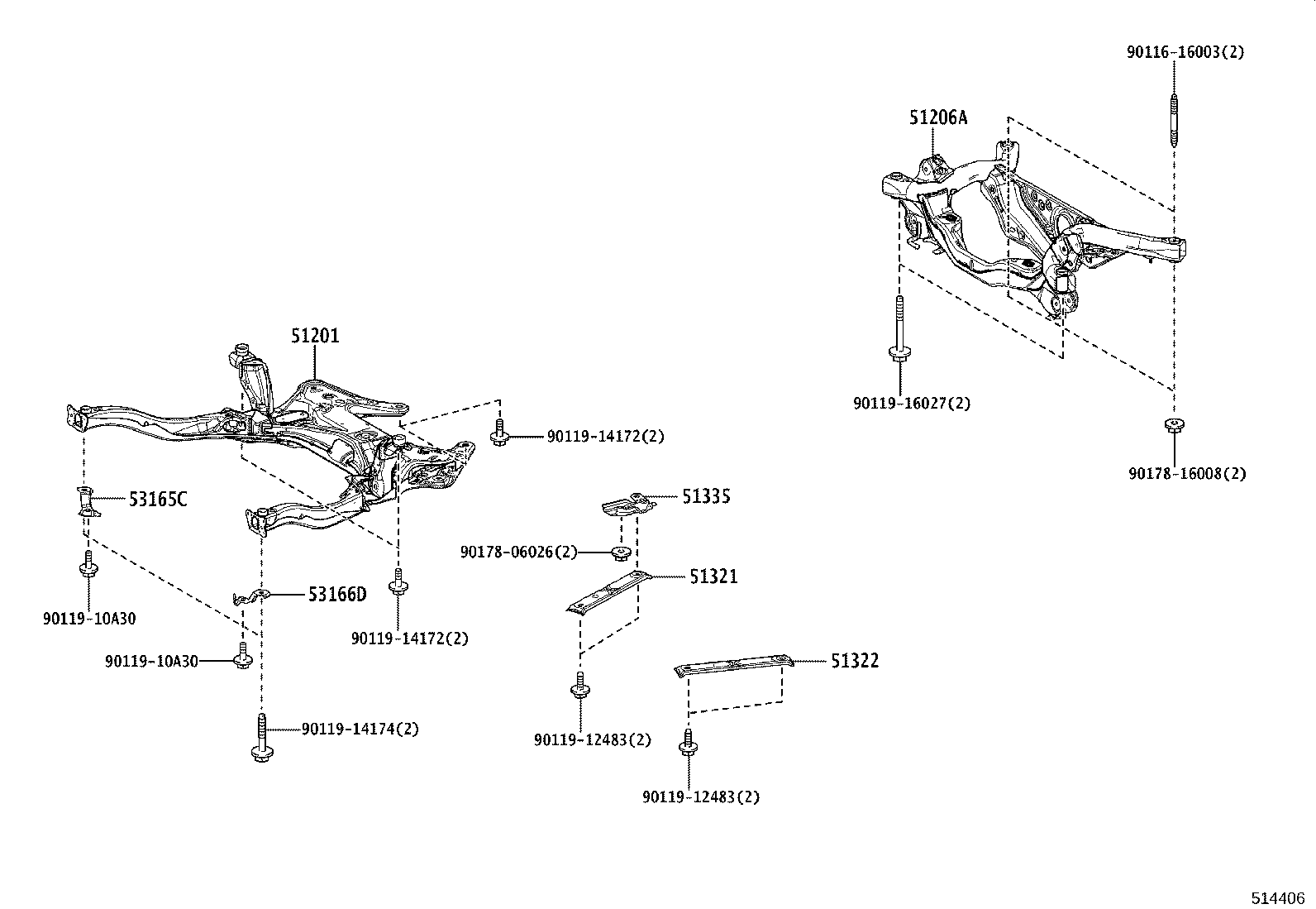 57628-47080 COVER, REAR FLOOR SIDE MEMBER, LH product image