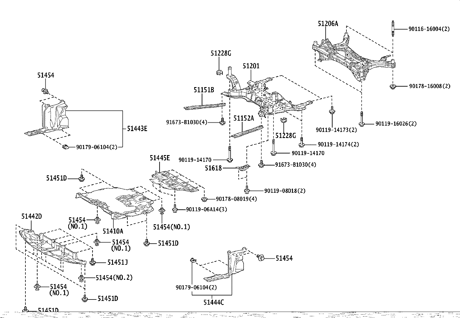 51201-76050 CROSSMEMBER SUB-ASSY, FRONT SUSPENSION product image