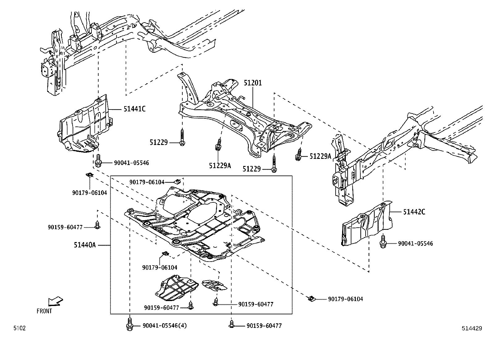 51441-BZ390 COVER, ENGINE UNDER, RH product image
