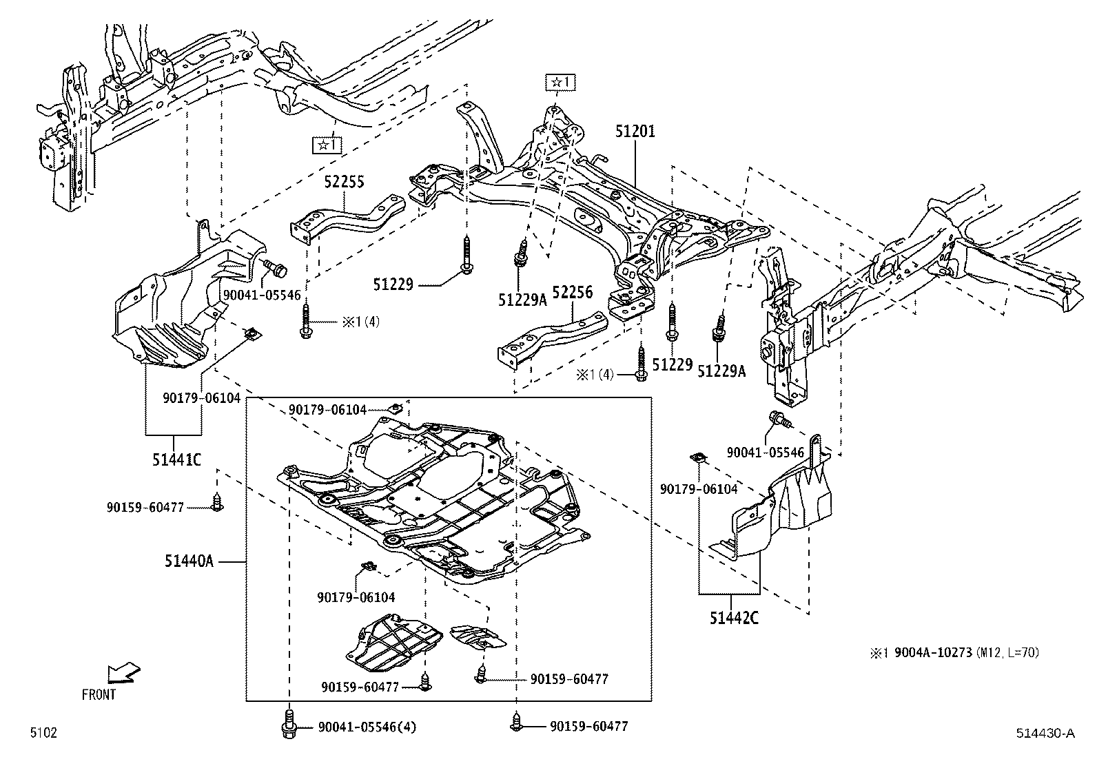 51441-BZ390 COVER, ENGINE UNDER, RH product image
