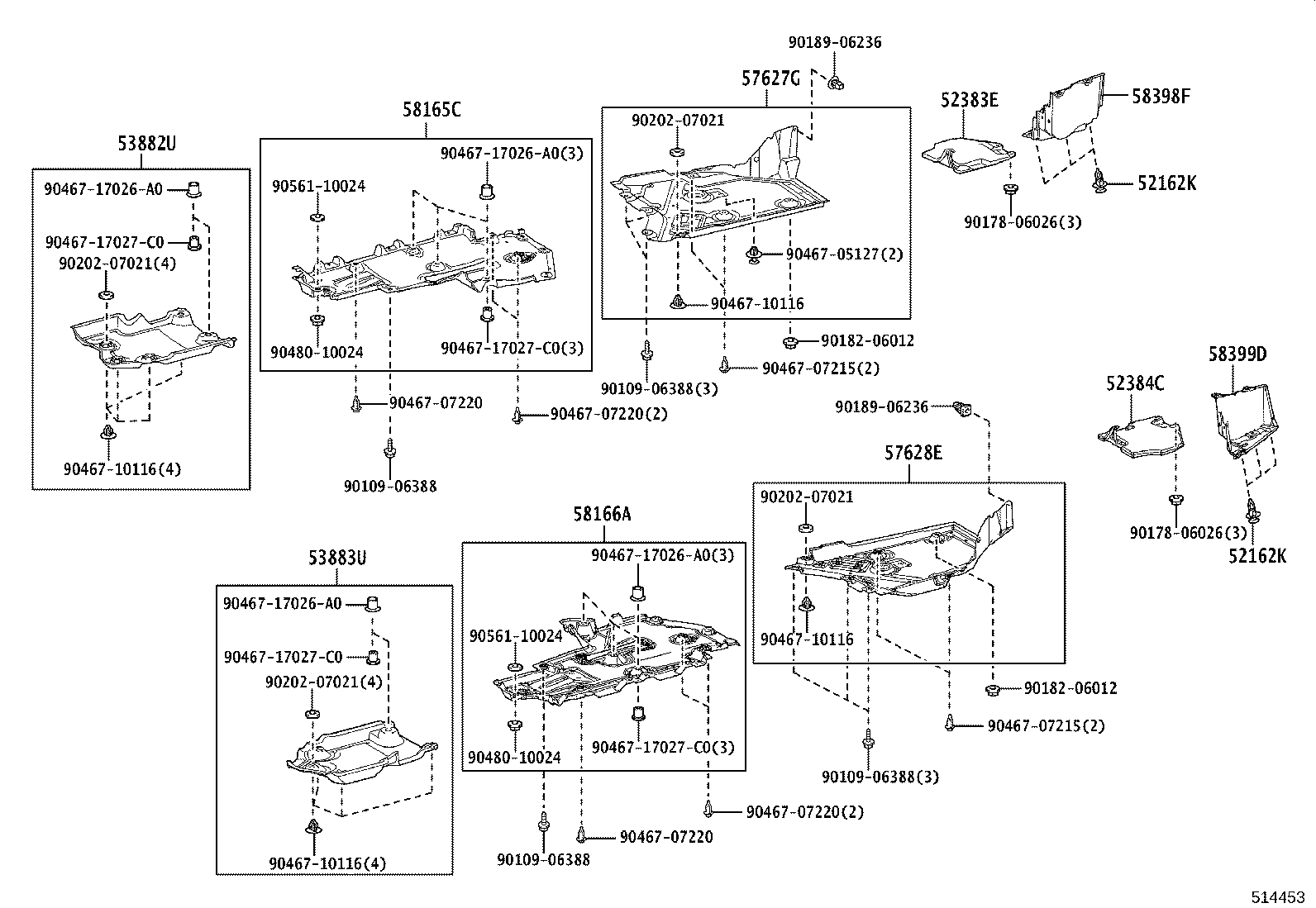 52295-11030 BRACE, REAR SUSPENSION MEMBER, RH product image
