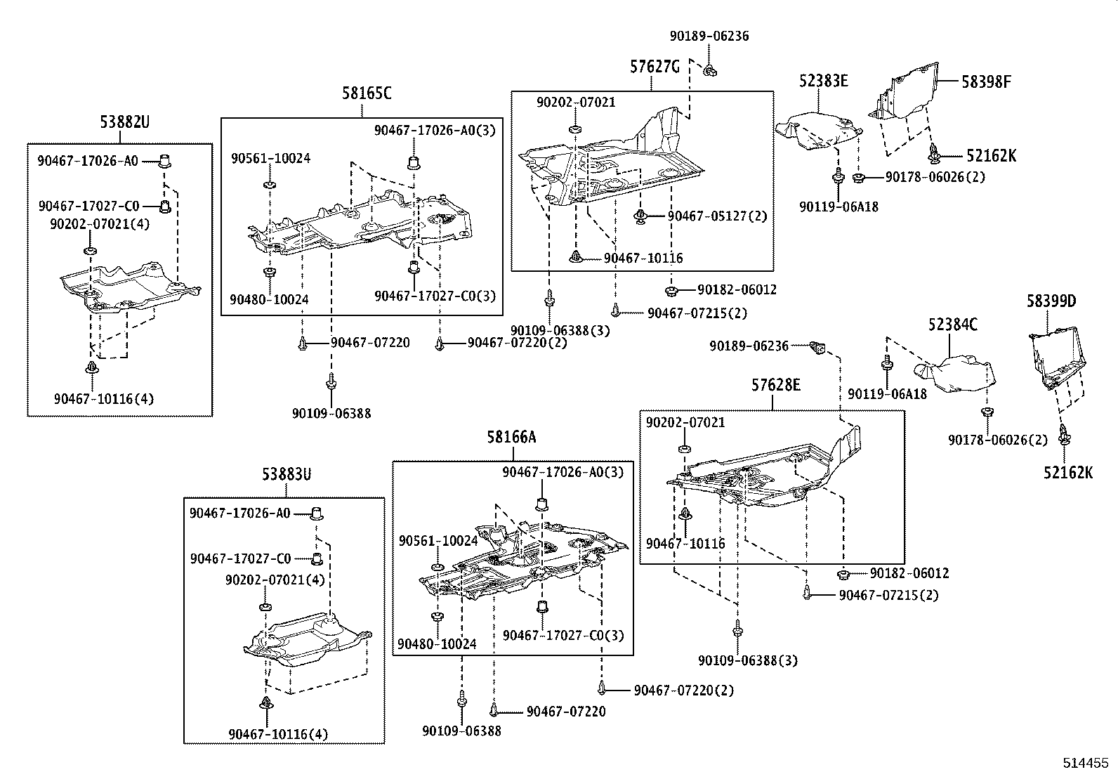 52295-11030 BRACE, REAR SUSPENSION MEMBER, RH product image
