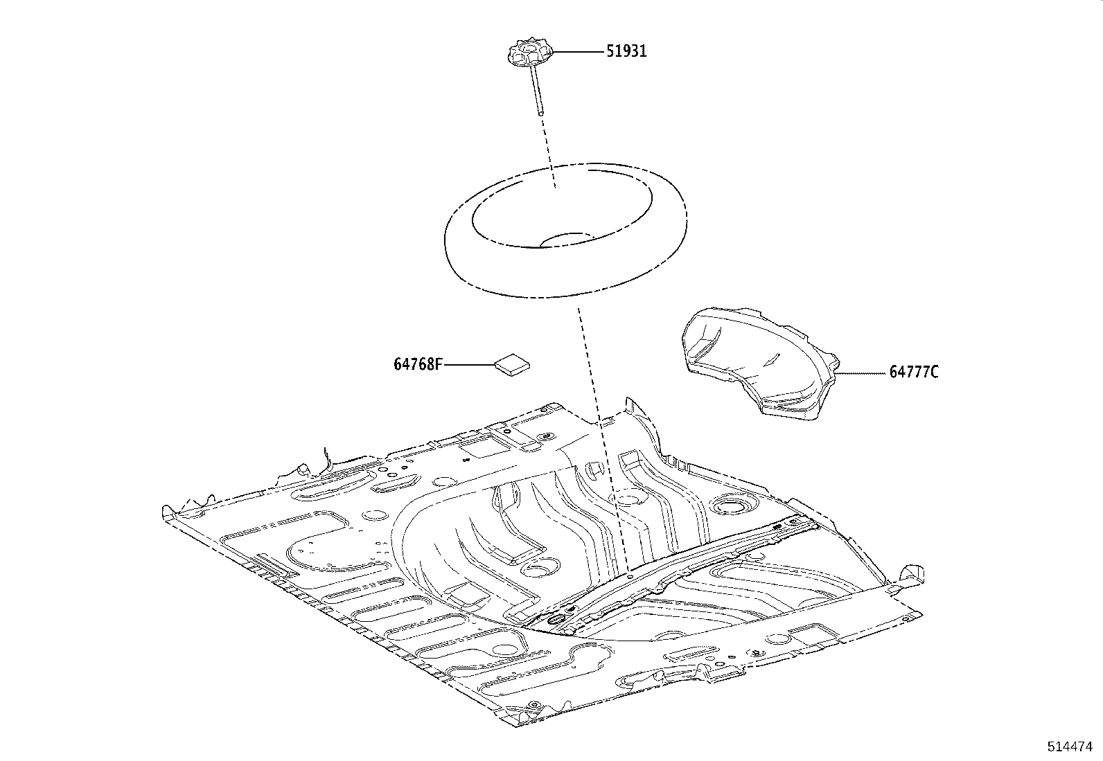 64768-0E030 STOPPER, JACK COVER product image