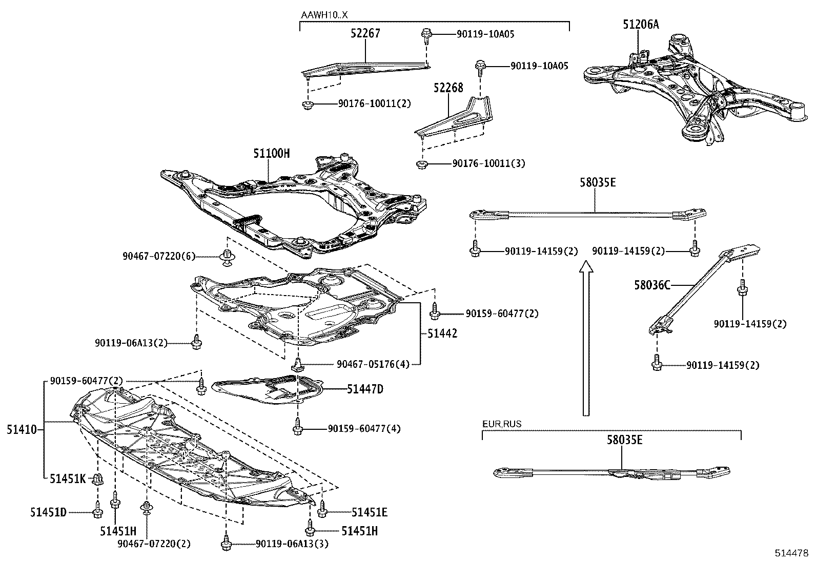 51206-V2040 MEMBER SUB-ASSY, REAR SUSPENSION product image