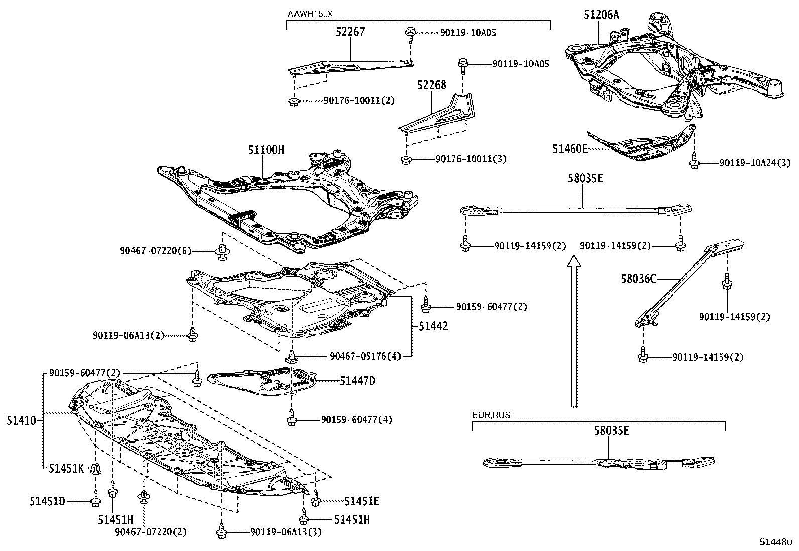 51206-V2040 MEMBER SUB-ASSY, REAR SUSPENSION product image