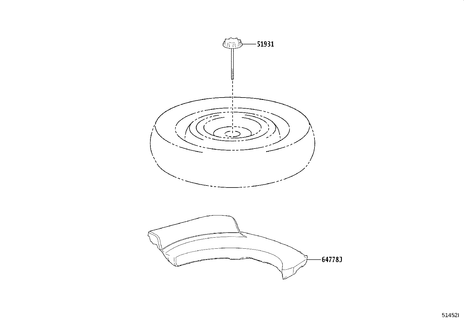 64778-F4090 PROTECTOR, SPARE WHEEL product image
