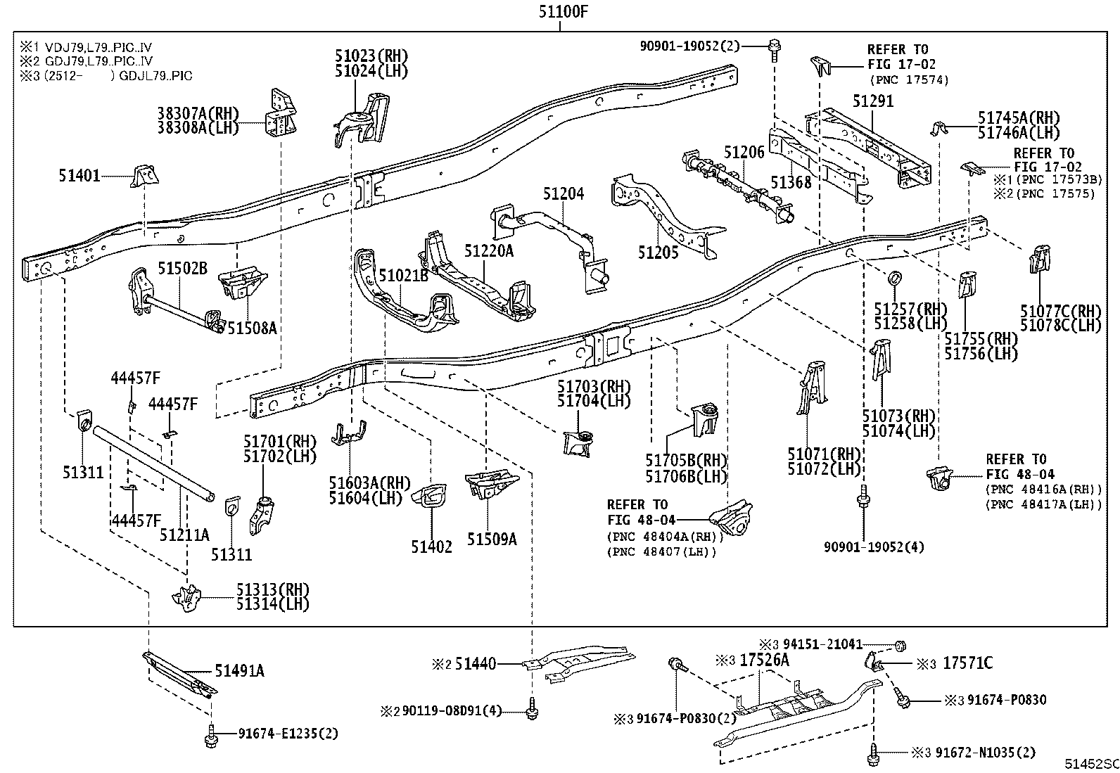 51023-60020 BRACKET SUB-ASSY, FRONT SUSPENSION MEMBER, RH product image