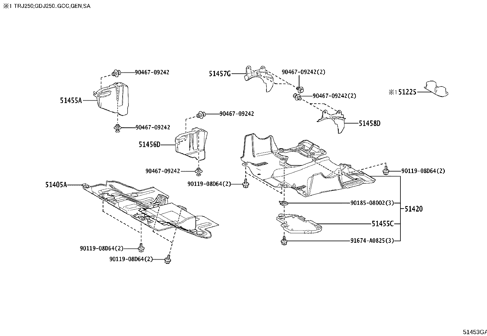 51225-60040 COVER, ENGINE MOUNTING HOLE, NO.3 product image