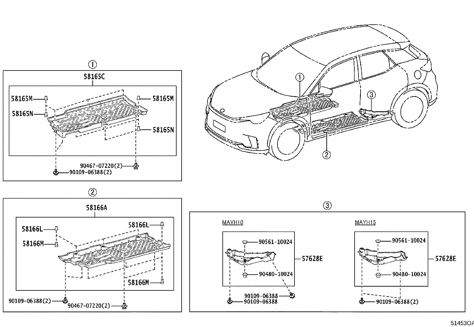 51443-52111 COVER, ENGINE UNDER, REAR product image