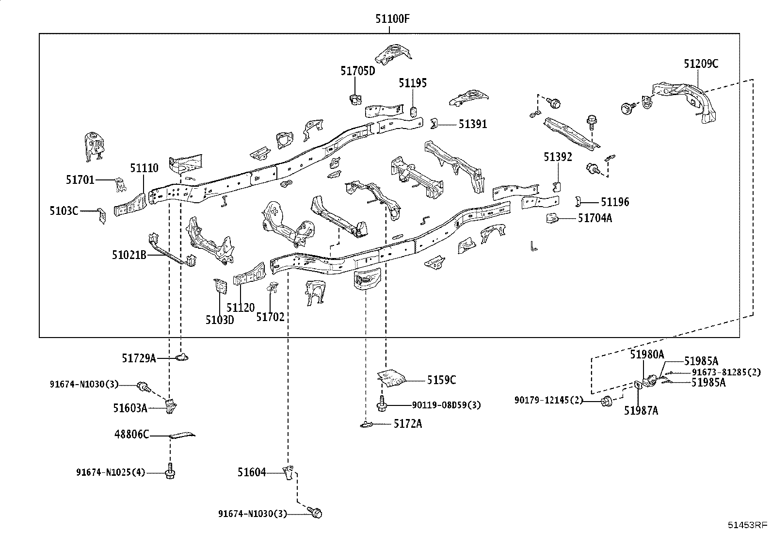 51001-6BA50 FRAME SUB-ASSY product image