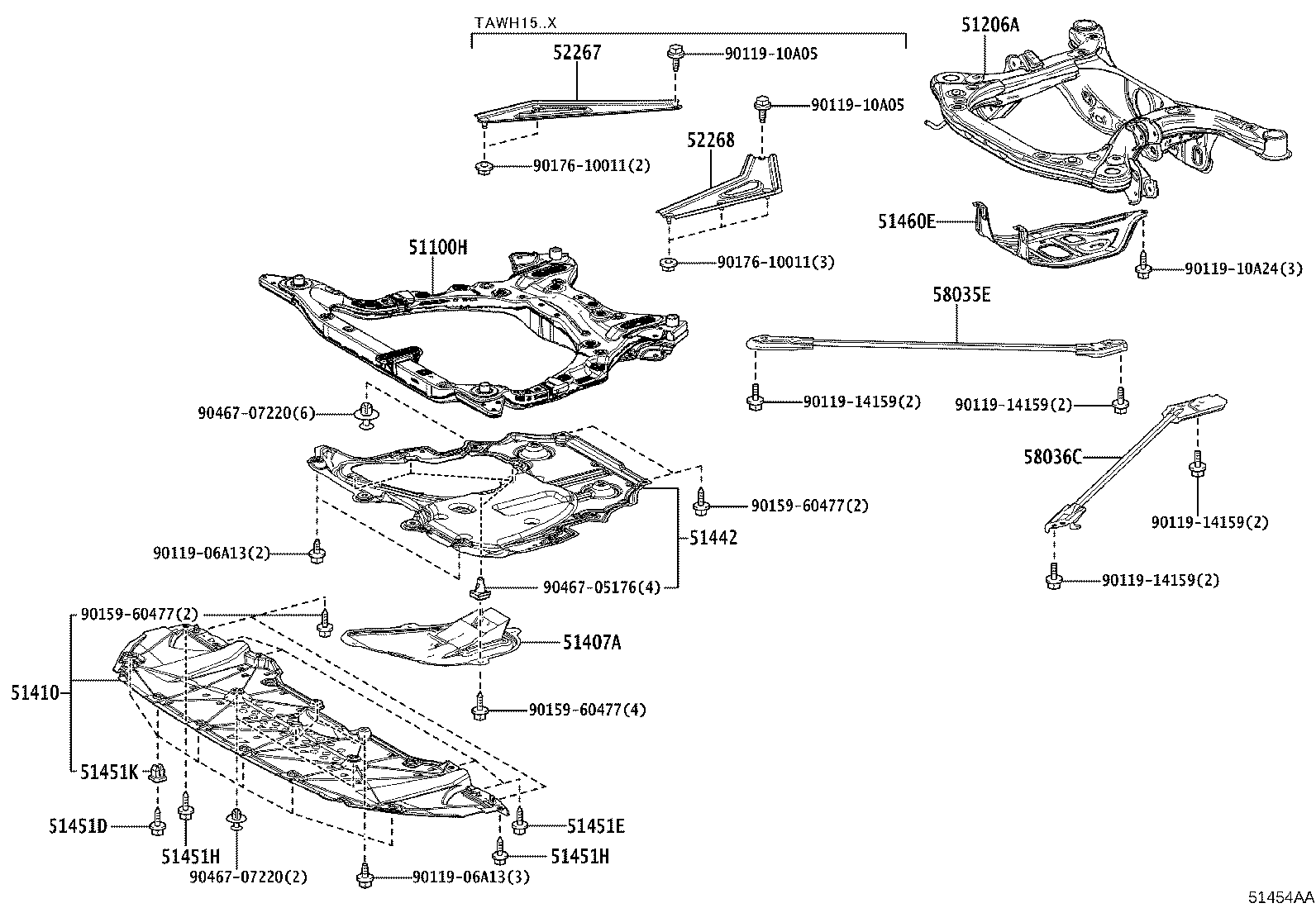51206-V2040 MEMBER SUB-ASSY, REAR SUSPENSION product image