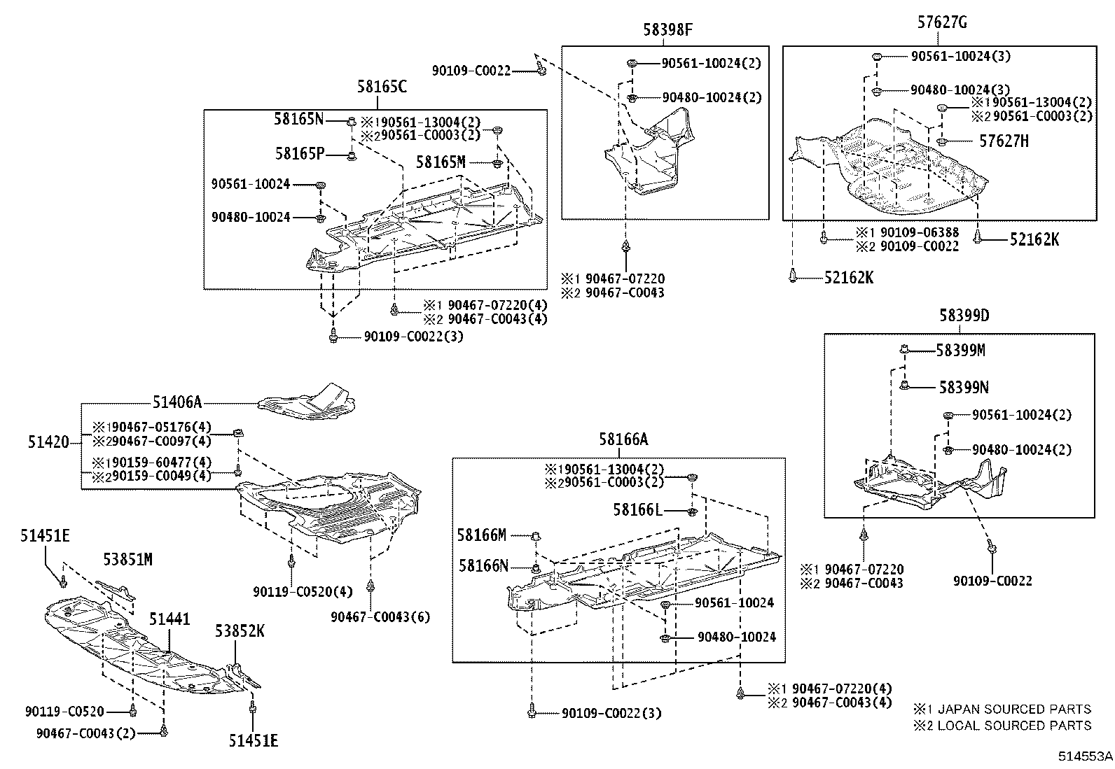 51406-06010 COVER SUB-ASSY, ENGINE UNDER, NO.2 product image