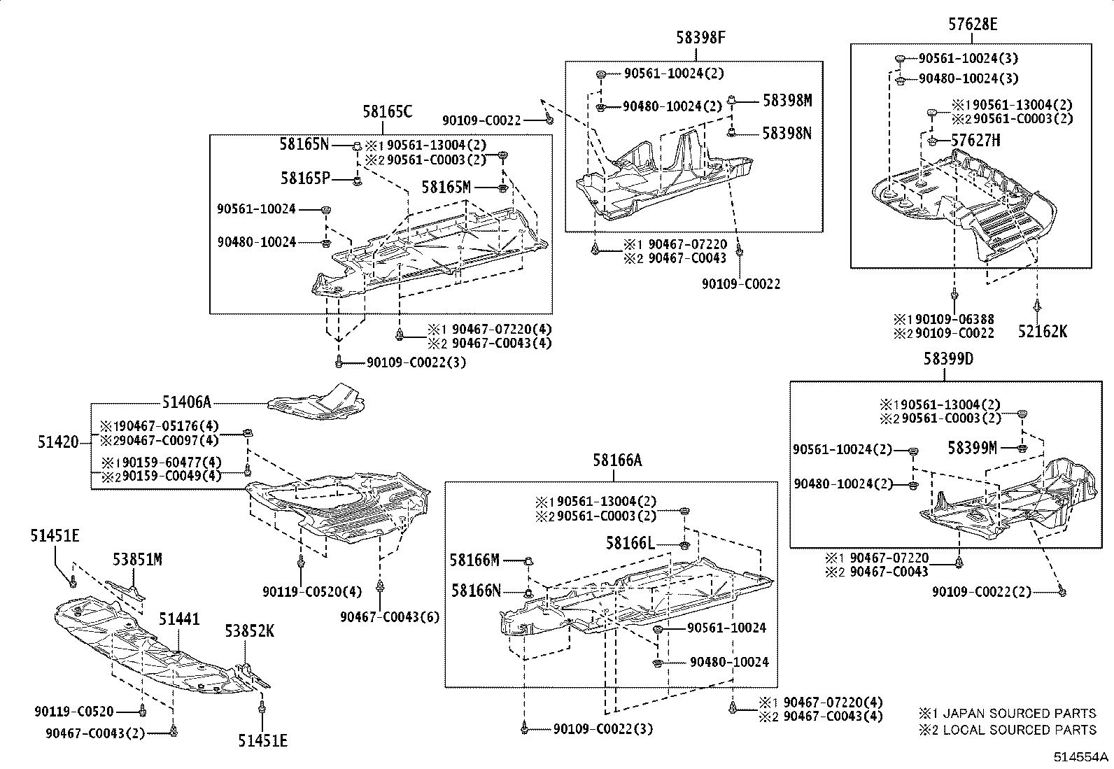 51406-06010 COVER SUB-ASSY, ENGINE UNDER, NO.2 product image