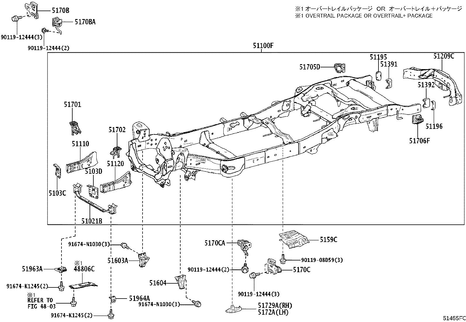 Toyota 51001-6BF20 FRAME SUB-ASSY