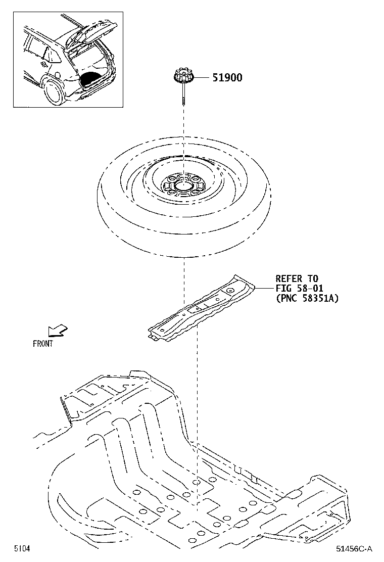 51900-BZ190 CARRIER ASSY, SPARE WHEEL product image