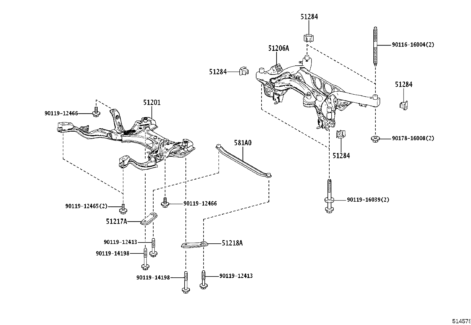 51237-52030 REINFORCEMENT, FRONT SUSPENSION MEMBER, RH product image