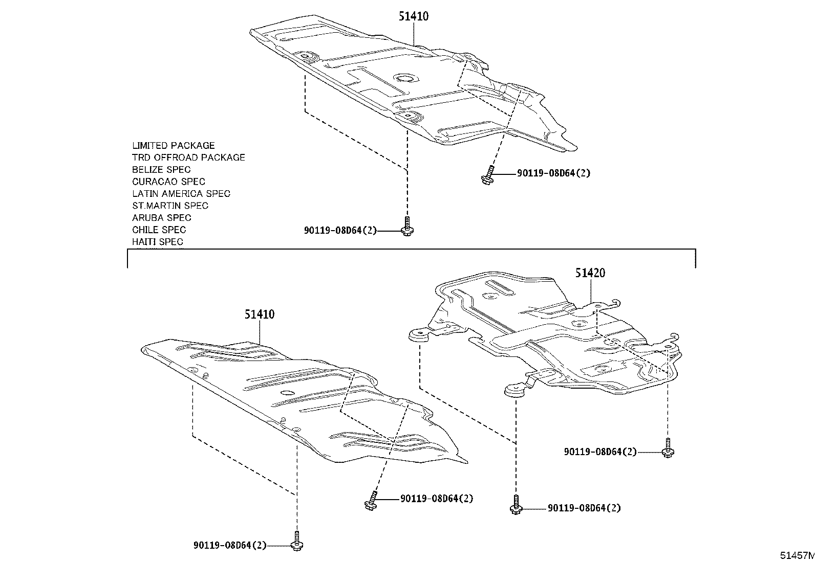 51410-35020 COVER ASSY, ENGINE UNDER, NO.1 product image