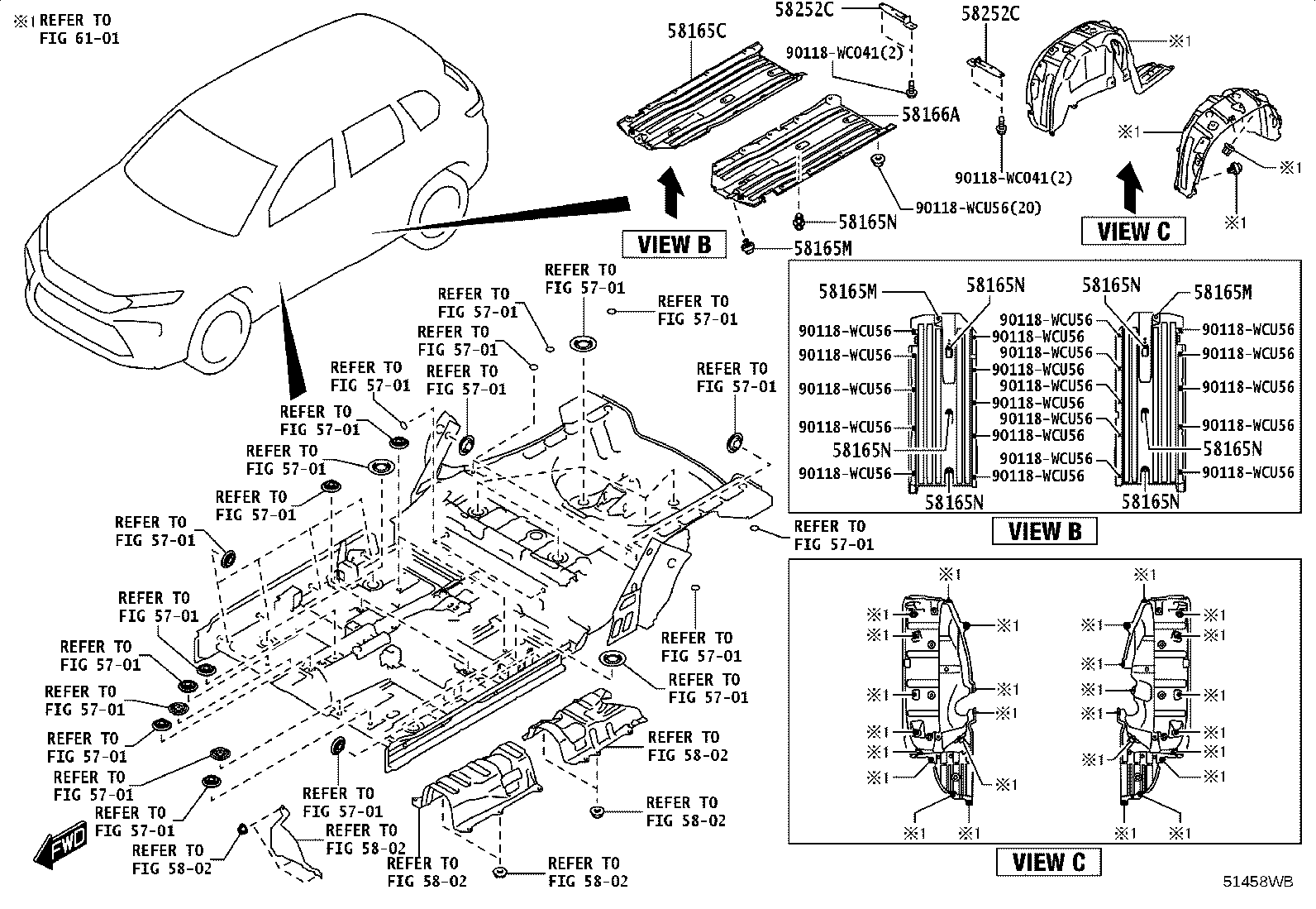 58166-WC010 COVER, FRONT FLOOR, LH product image