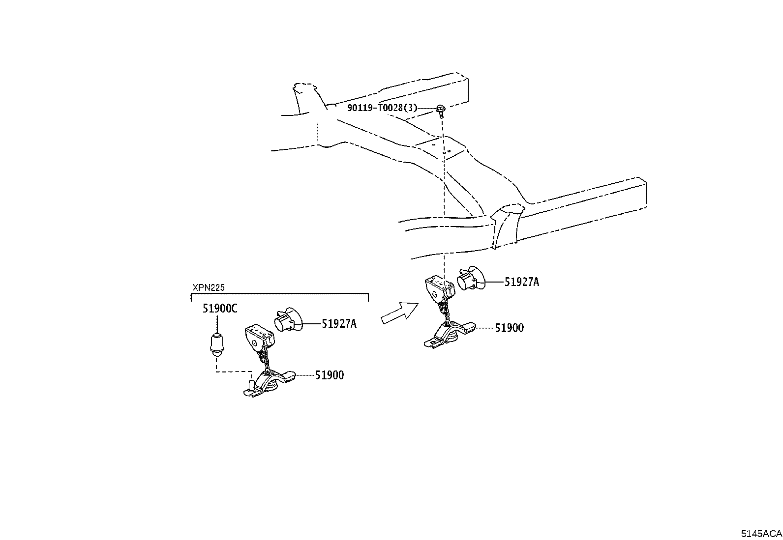51900-0K131 CARRIER ASSY, SPARE WHEEL product image