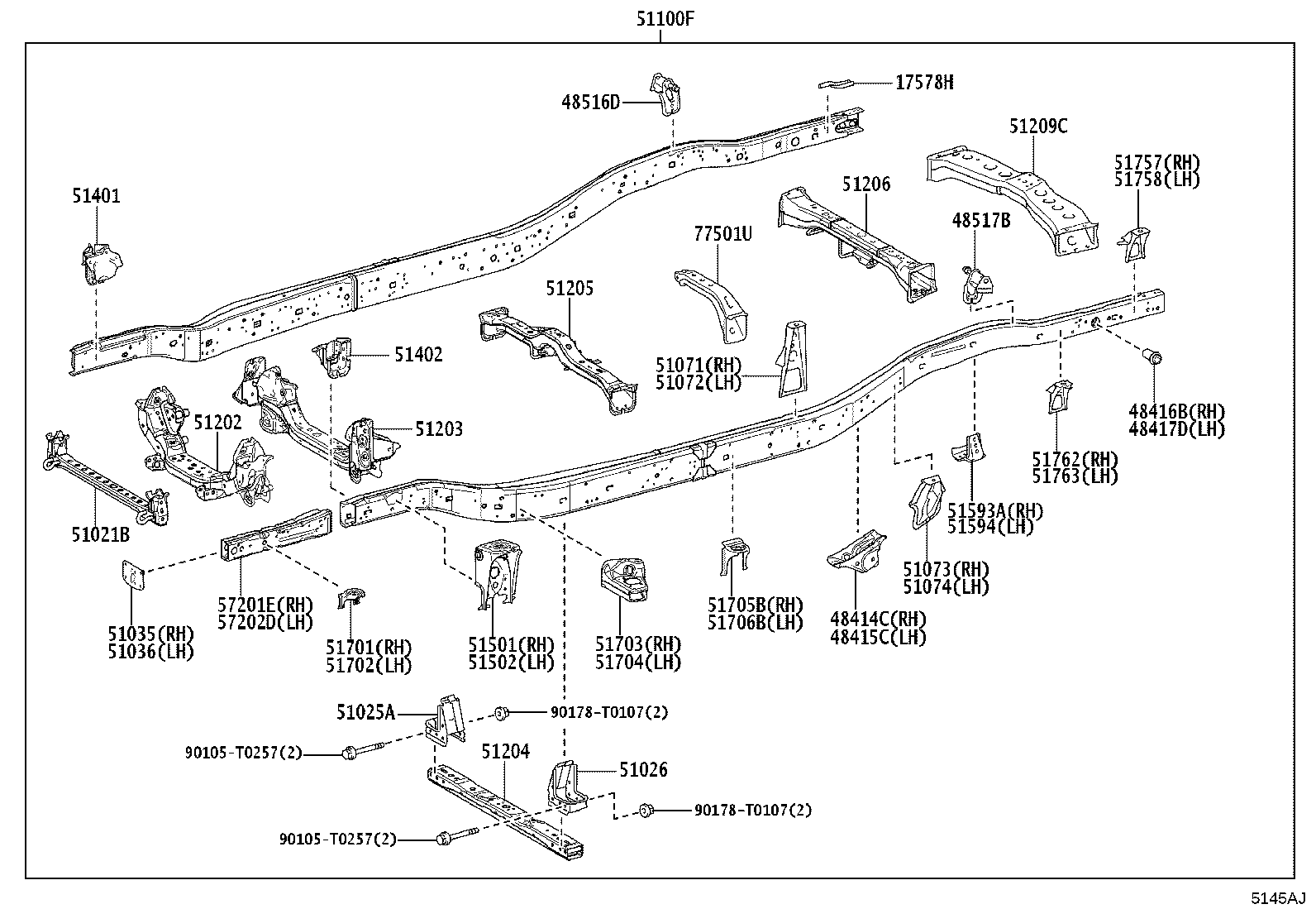 51401-KK050 BRACKET SUB-ASSY, ENGINE FRONT MOUNTING, RH product image