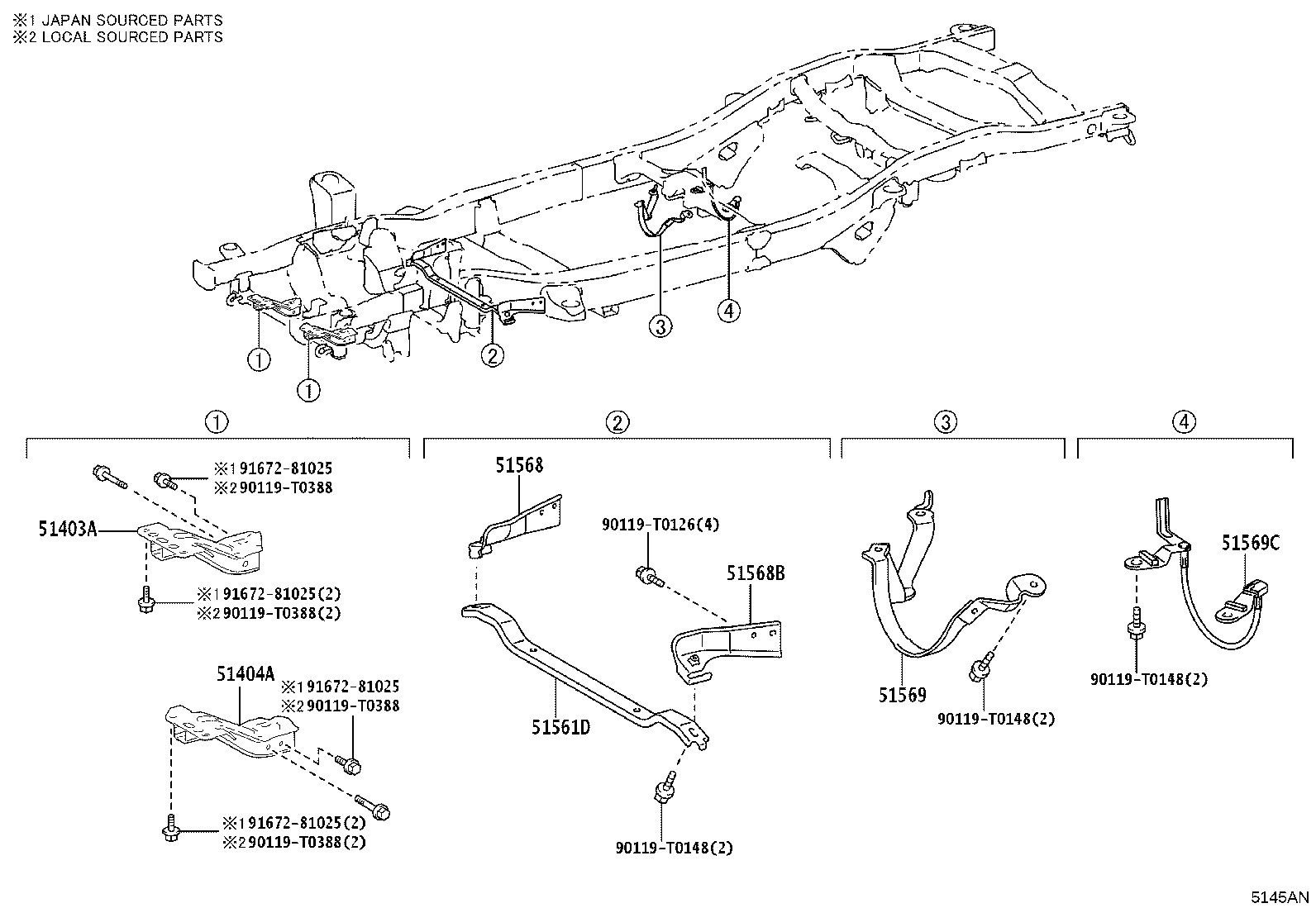 51401-KK050 BRACKET SUB-ASSY, ENGINE FRONT MOUNTING, RH product image